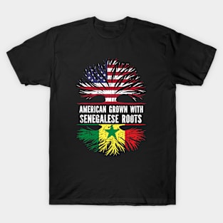 American Grown with Senegalese Roots USA Flag T-Shirt